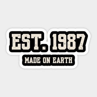 1987 Birthday Vintage Varsity Sticker